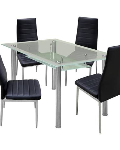 Jídelní stůl VENEZIA + 4 židle MILÁNO černá