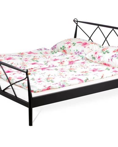 Kovová dvoulůžková postel 180x200 BED-1907 BK, černá