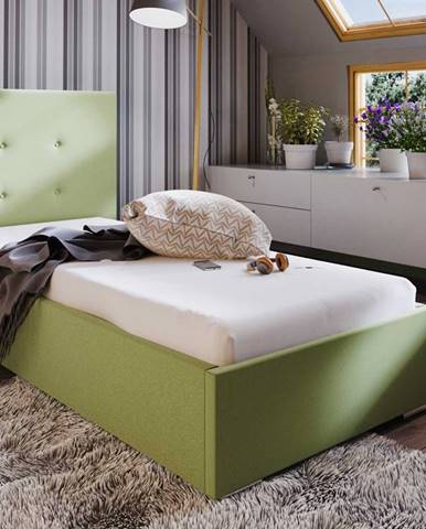 Čalouněná postel SOFIE 1 80X200 cm, zelená látka