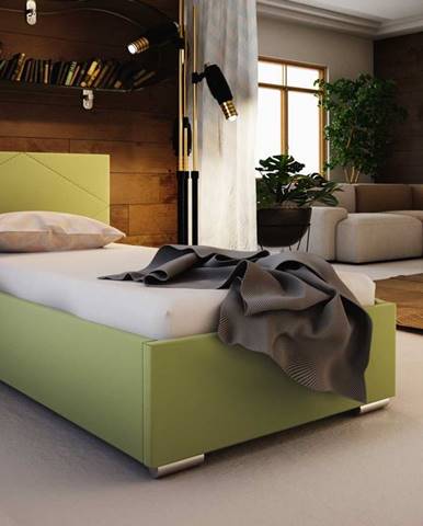 Čalouněná postel SOFIE 5 80X200 cm, zelená látka
