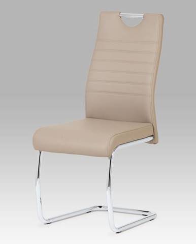 Jídelní židle, koženka cappuccino / chrom DCL-418 CAP