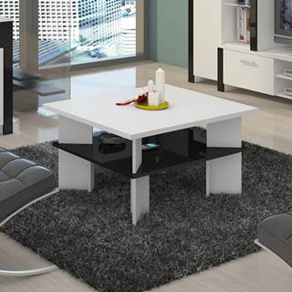Konferenční stolek VECTRA 1, bílá/černý lesk