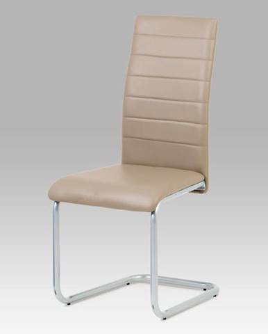 Jídelní židle DCL-102 CAP, koženka cappuccino/šedý lak