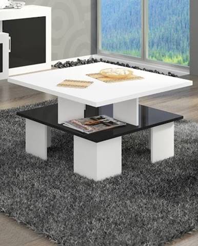 Konferenční stolek SUPRA 1, bílá/černý lesk