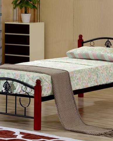 MAGENTA kovová postel s roštem 90x200 cm, dub