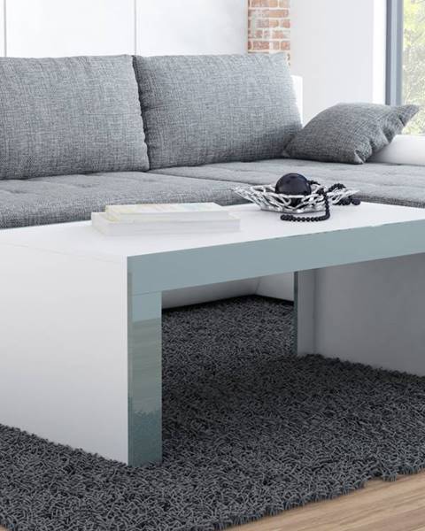 CAMA Konferenční stolek TESS, bílý mat/šedý lesk