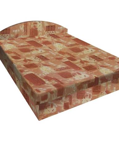 Čalouněná postel ÁJA 120x200 cm, hnědá látka