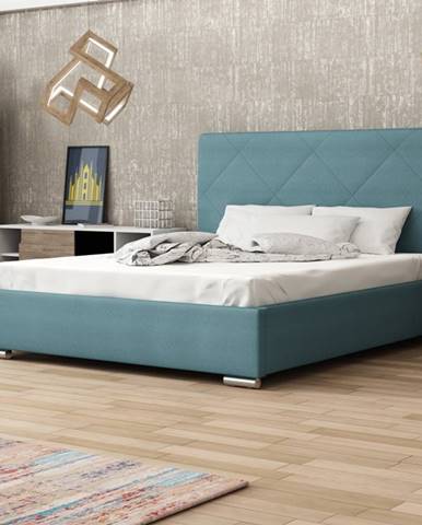 Čalouněná postel SOFIE 5 160x200 cm, modrá látka