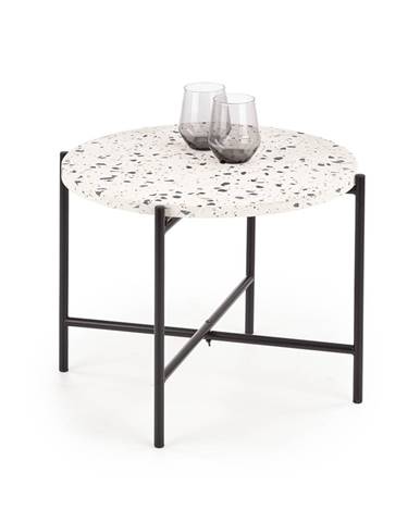 Odkládací stolek LASTRICO, terrazzo/černá