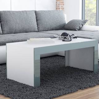 Konferenční stolek TESS, bílý mat/šedý lesk