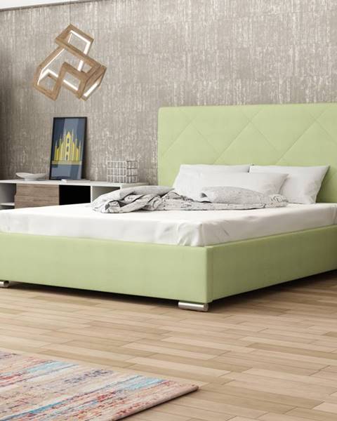 Smartshop Čalouněná postel SOFIE 5 140x200 cm, zelená látka
