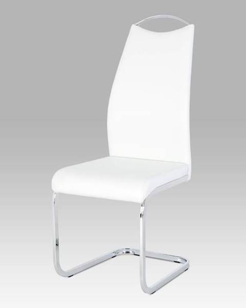 Smartshop Jídelní židle bílá koženka / chrom HC-981 WT