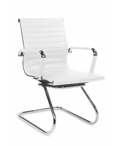 Jednací židle ADK Deluxe Skid, bílá ekokůže 112040