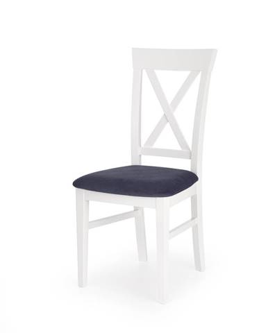 Jídelní židle BERGAMO, bílá/modrá tm.