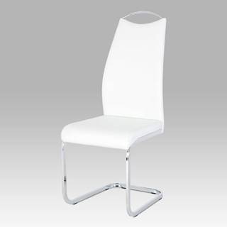 Jídelní židle bílá koženka / chrom HC-981 WT