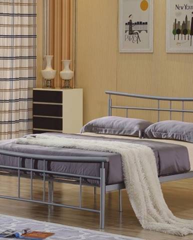 DORADO kovová postel s roštem 180x200 cm, stříbrný kov