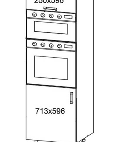 SOLE vysoká skříň DPS60/207O levá, korpus šedá grenola, dvířka dub arlington
