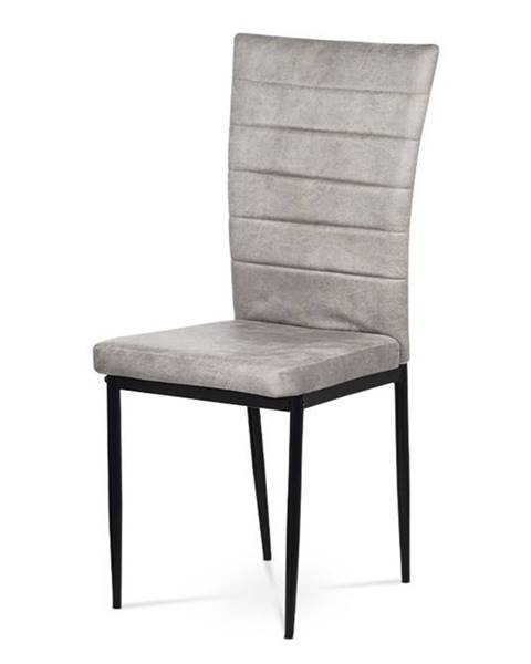 Smartshop Jídelní židle, Lanýžová látka imitace broušené kůže, kov černý mat