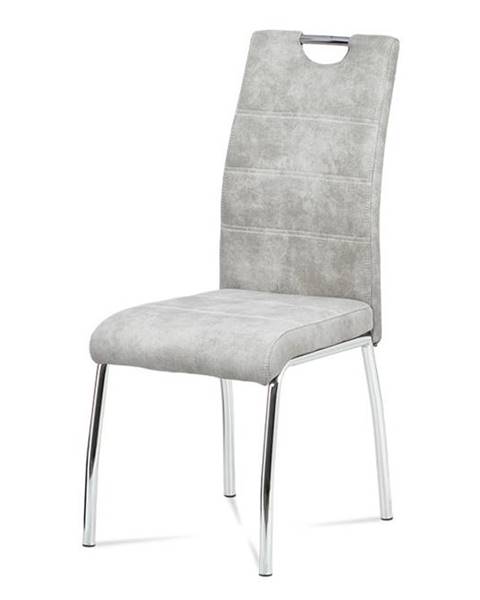 Smartshop jídelní židle, látka stříbrná COWBOY / chrom HC-486 SIL3