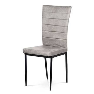 Jídelní židle, Lanýžová látka imitace broušené kůže, kov černý mat