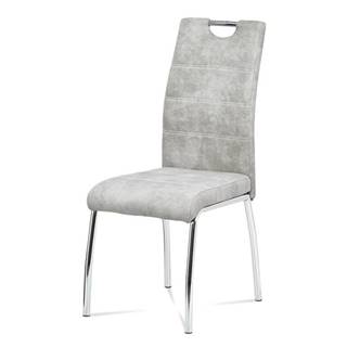 jídelní židle, látka stříbrná COWBOY / chrom HC-486 SIL3