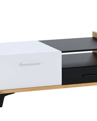 Box 03 – Konferenční stolek 2D2S, dub artisan/bílá/černá