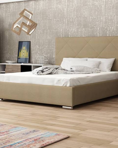 Smartshop Čalouněná postel SOFIE 5 180x200 cm, béžová látka