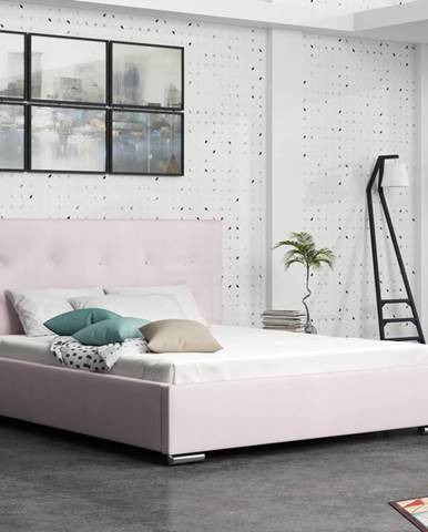 Čalouněná postel SOFIE 1 160x200 cm, růžová látka
