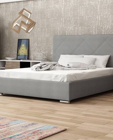 Čalouněná postel SOFIE 5 180x200 cm, šedá látka