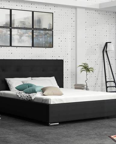 Čalouněná postel SOFIE 1 140x200 cm, černá látka
