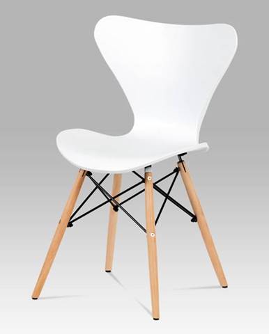 Jídelní židle CT-742 WT, bílý plast / natural