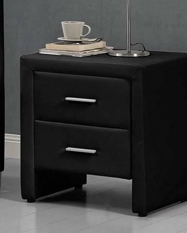 CASTEL čalouněný noční stolek, černá