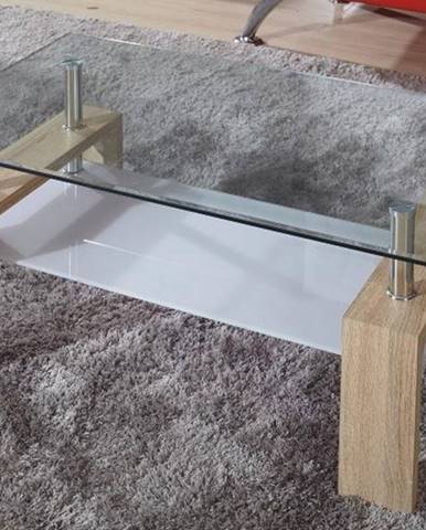 LIBOR konferenční stolek, sklo/dub sonoma