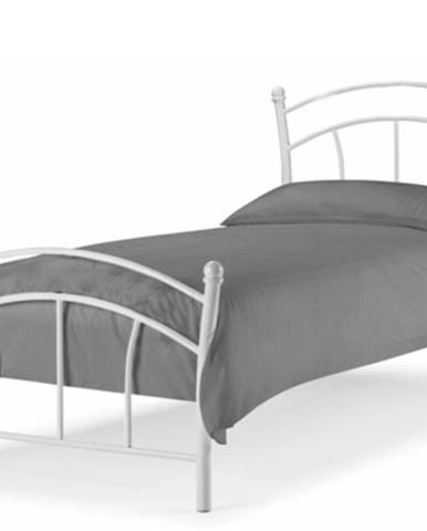 BURZUM kovová postel s roštem 90x200 cm, bílá