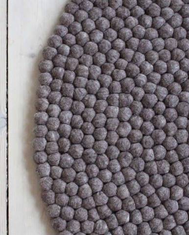 Ořechově hnědý kuličkový vlněný koberec Wooldot Ball Rugs, ⌀ 120 cm