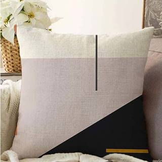 Růžovo-černý povlak na polštář s příměsí bavlny Minimalist Cushion Covers Abstract, 55 x 55 cm