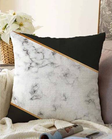 Povlak na polštář s příměsí bavlny Minimalist Cushion Covers Shadowy Marble, 55 x 55 cm