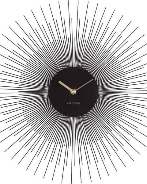 Karlsson Černé nástěnné hodiny Karlsson Peony, ø 45 cm
