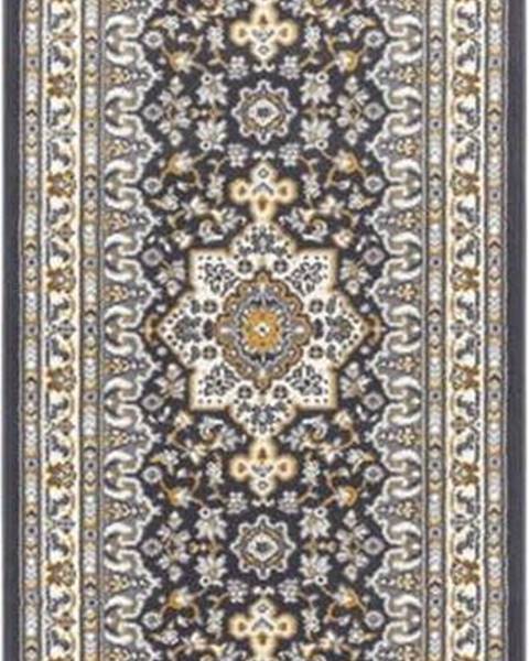 Nouristan Tmavě šedý koberec Nouristan Parun Tabriz, 80 x 250 cm
