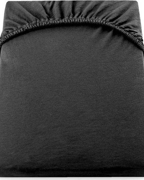 DecoKing Černé elastické prostěradlo DecoKing Nephrite, 160/180 x 200 cm