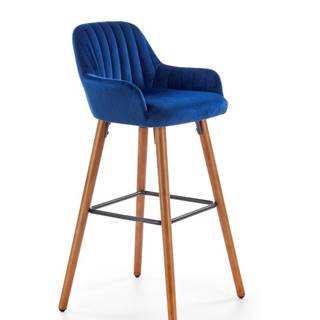 Halmar Barová židle H-93, ořech/tmavě modrá