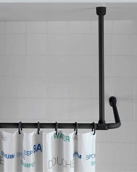 WENKO Černá stropní opěra pro sprchový závěs Wenko, 57 cm