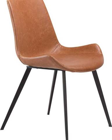 Hnědá jídelní židle z imitace kůže DAN–FORM Denmark Hype