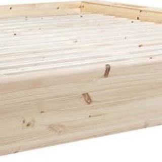 Dvoulůžková postel z masivního dřeva s úložným prostorem Karup Design Ziggy, 180 x 200 cm