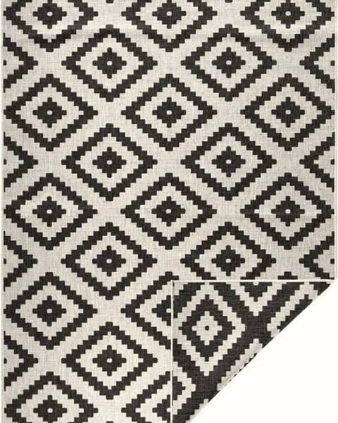 Bougari Černo-krémový venkovní koberec NORTHRUGS Malta, 80 x 150 cm