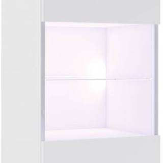 Vitrína Corinto LED, bílá/bílý lesk