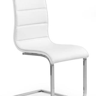 Halmar Jídelní židle K104, bílá/bílá, eko kůže