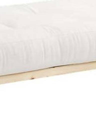 Jednolůžková postel z masivního borovicového dřeva s matrací Karup Design Senza Natural, 90 x 200 cm