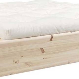 Dvoulůžková postel z masivního dřeva s úložným prostorem a futonem Comfort Karup Design Ziggy, 160 x 200 cm