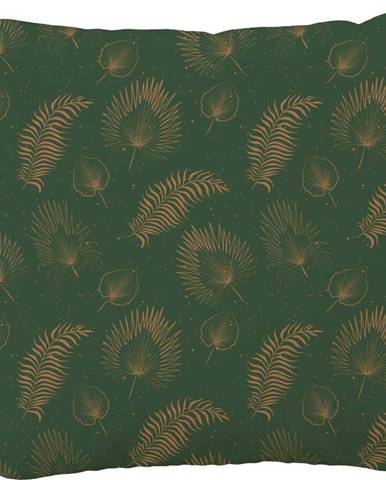 Zelený bavlněný dekorativní polštář Butter Kings Boho Leaves, 50 x 50 cm